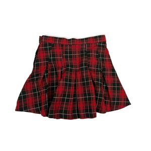 ☀️ 5/$25 H&M Divided Womens SZ 4 Plaid Pleated High Waist Side Zip Skirt